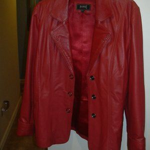 Red leather sporty Jacket